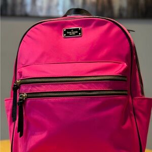Kate Spade Fuchsia Backpack with Gold Accents